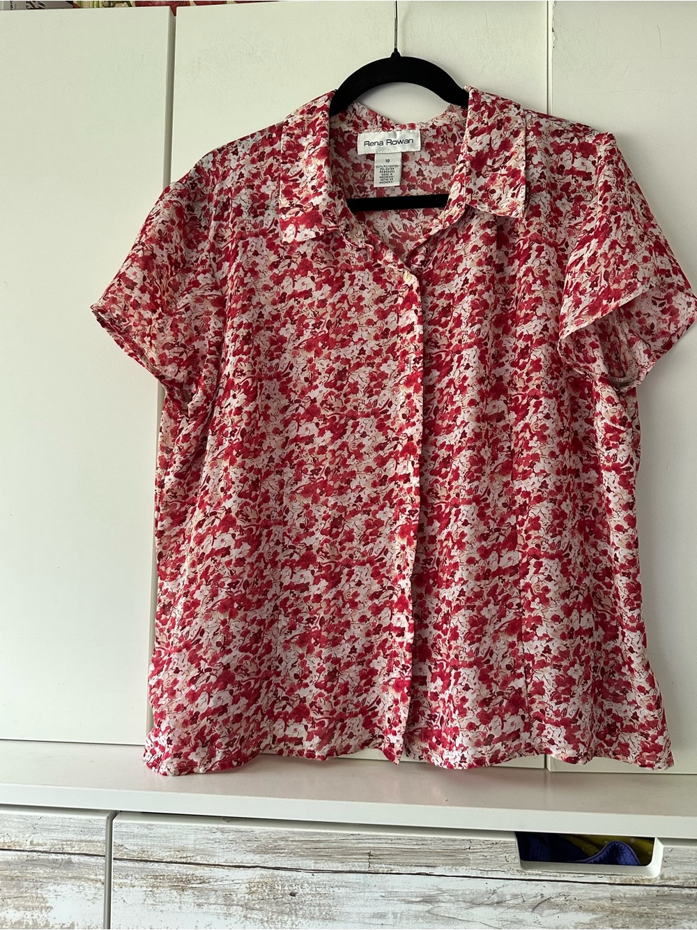 🌸 Rena Rowan Pink Floral Button Front Blouse Size 18 🌸
